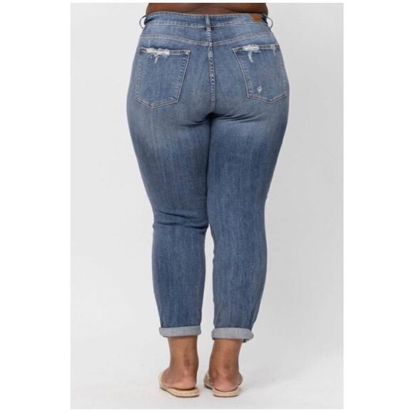 Judy Blue Relaxed Fit Straight Destroyed Jeans, Women’s Size 16 W - Picture 2 of 11